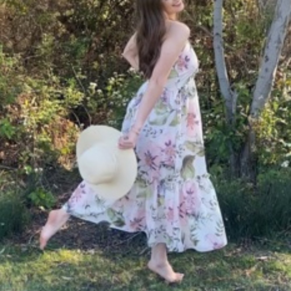 CottageCore FLoral Print Maxi Dress Pink - Picture 8 of 13
